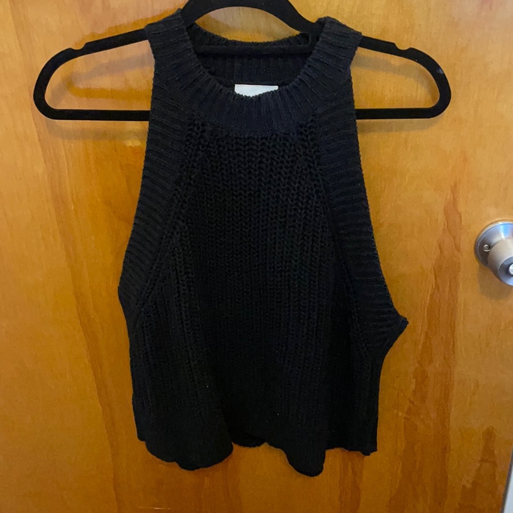 Aritzia Wilfred Black Knit Halter Tank